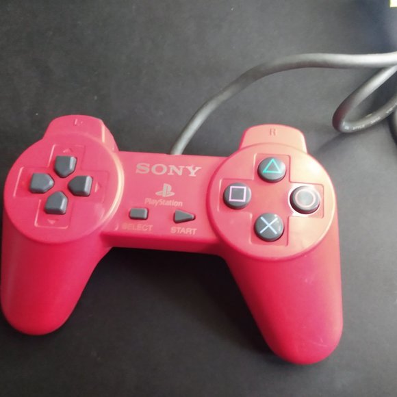 Sony Other - Red PlayStation 1 Controller Without Thumb-sticks